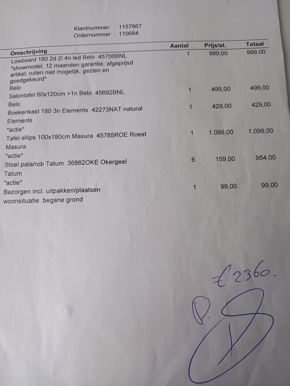 Ovale tafel roestkleurig