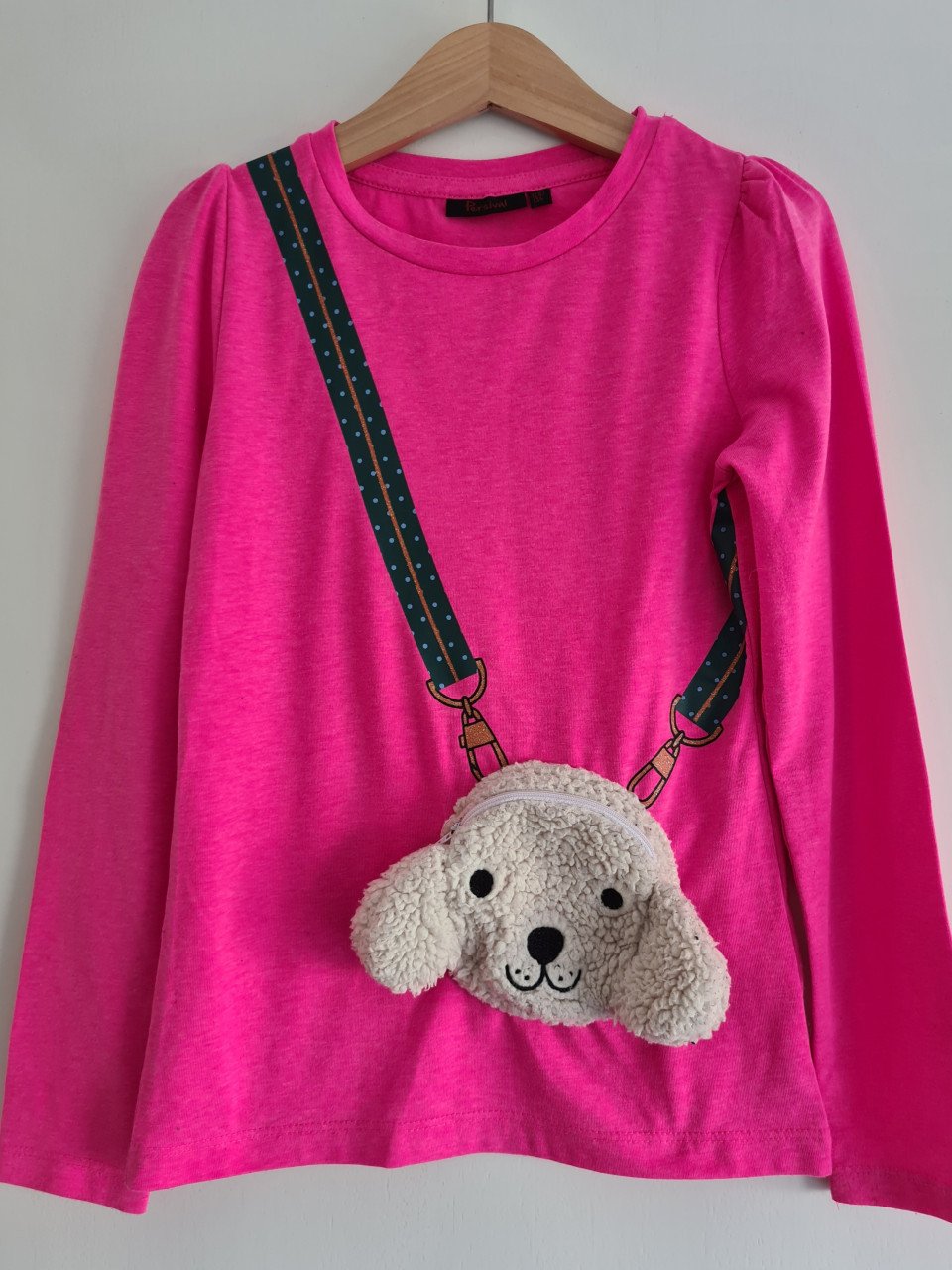 Fuchsia roze truitje met honden tasje van Persival  Mt 128-134