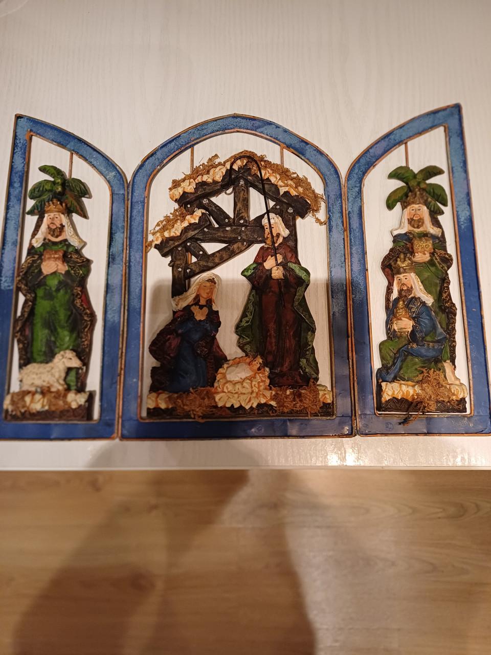 Vintage kerst drieluik in originele doos