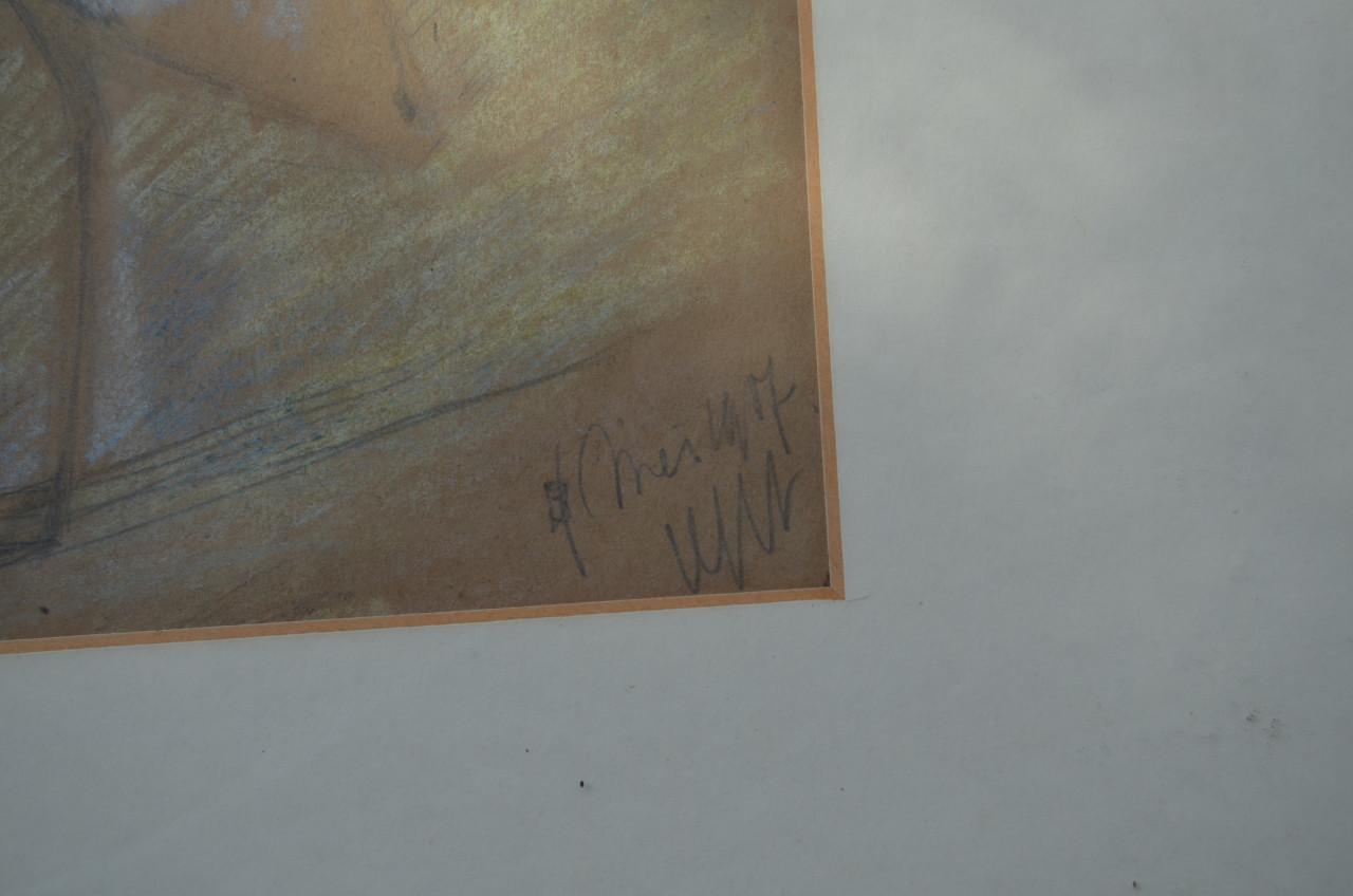 Leuke pastel '4 reigers' gesign. gedat. goede staat