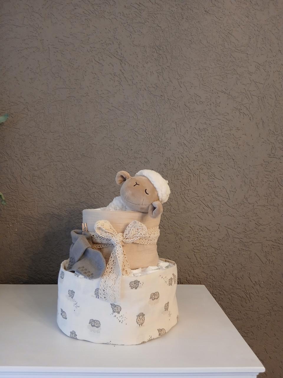 Luiertaart schaap kraamcadeau