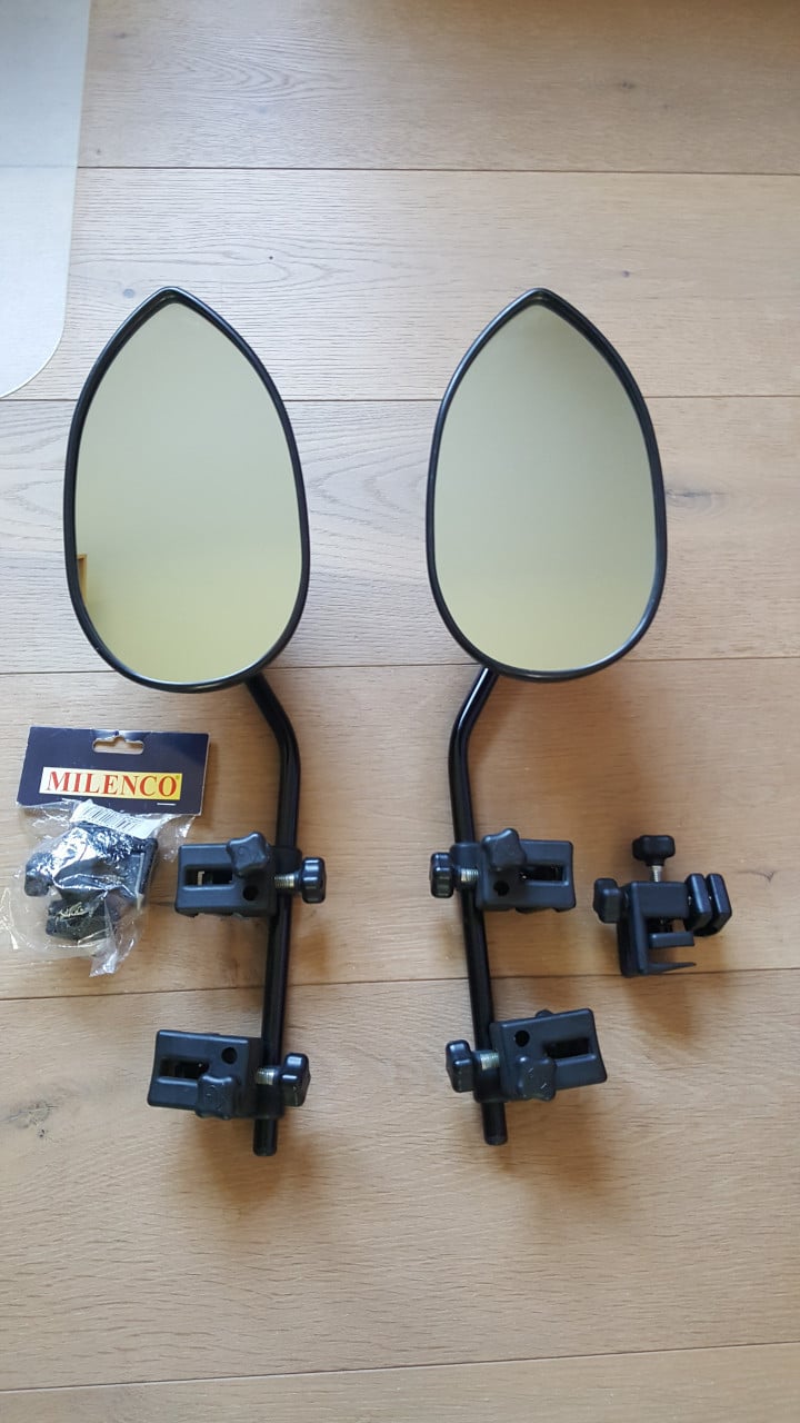 Milenco Caravanspiegels met 2 nieuwe spiegelklemmen