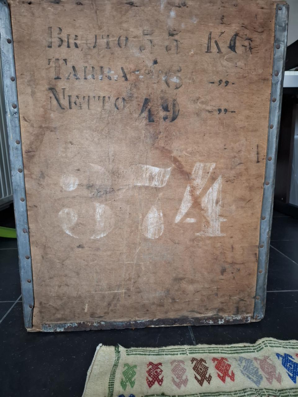 Vintage theekist uit Sumatra