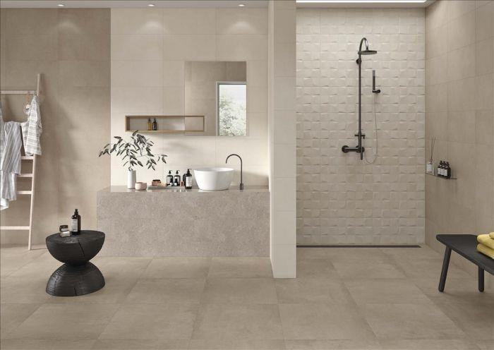 3030-44 ca 4 m² taupe betonlook tegels, 30x60, partijprijs