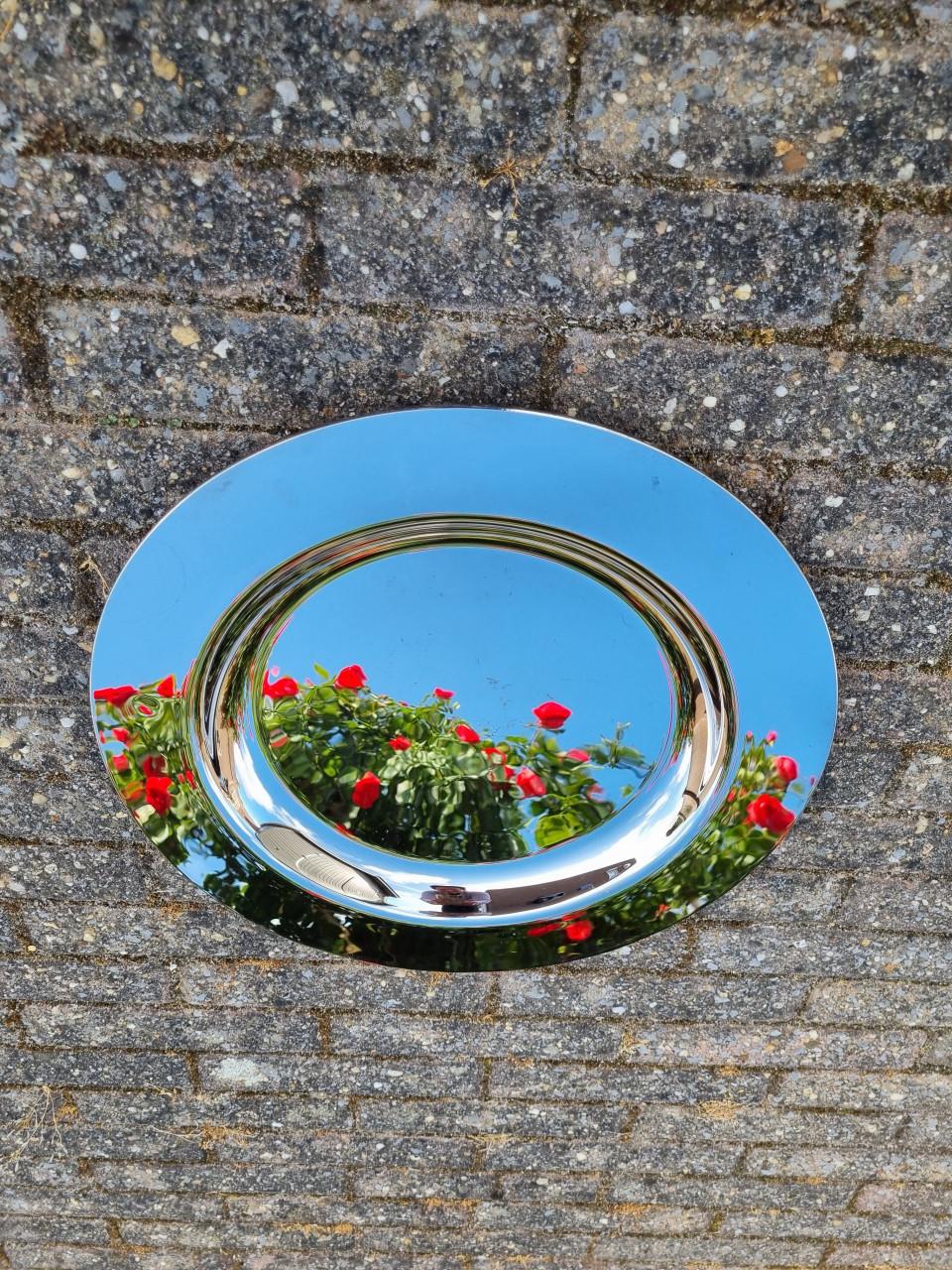 Glazen schaal zilverkleurig