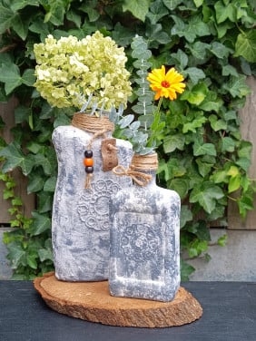 Workshop flessen en potten in betonlook
