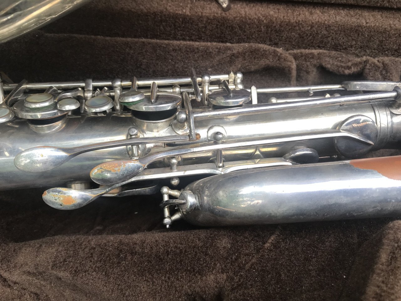 Bariton saxofoon,tot lage A,met koffer