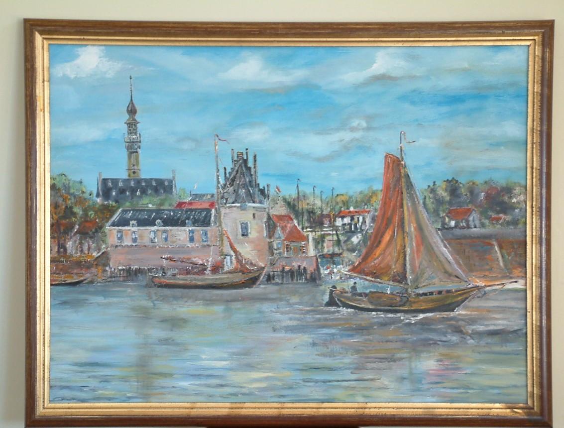 Voor de vaste kijkers   Arnemuiden stad  haven en vergezicht  ook Veere