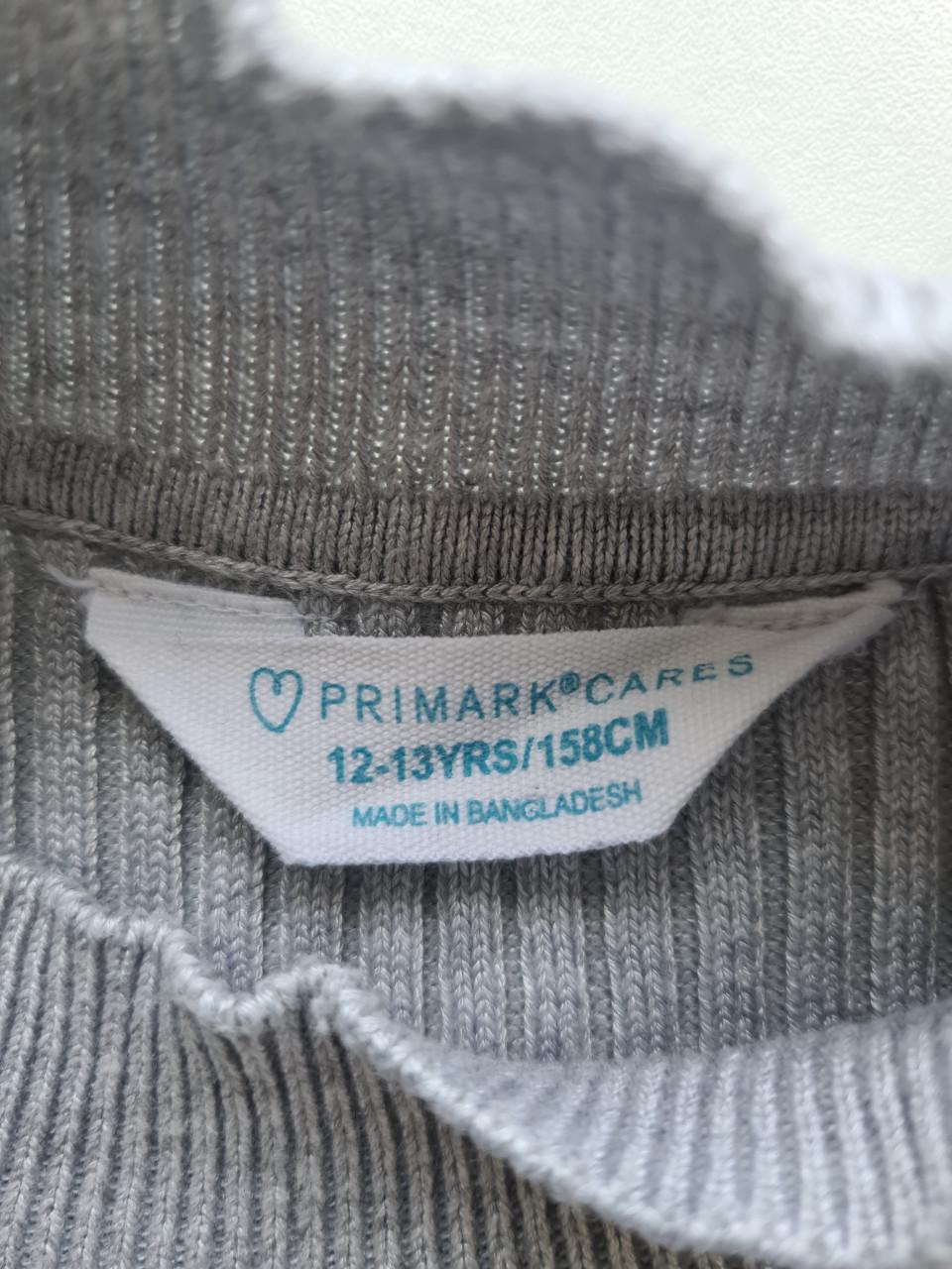 Grijze geribbelde coltrui van Primark, maat 158