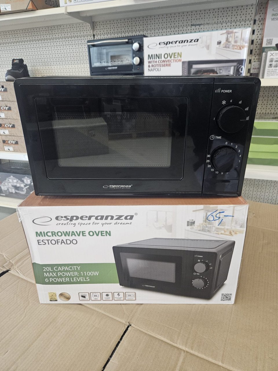 MICROWAVE OVEN 20l/1100W/6 vermogensstanden/Zwart