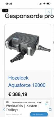 Te koop hozelock aquaforce 12000 sterke en zuinige Vijverpomp en 12000 lpu