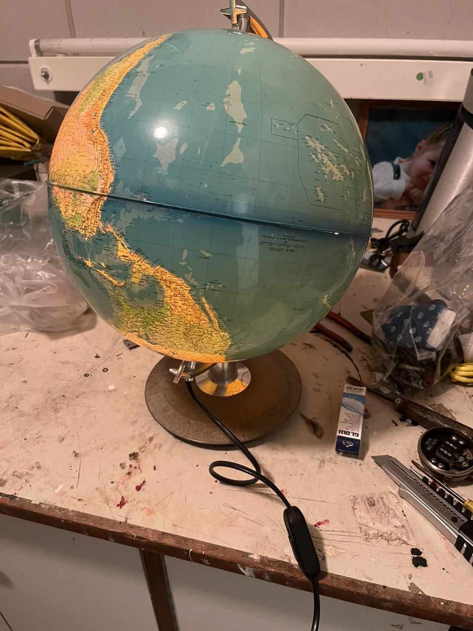 Wereldbol Globe met verlichting