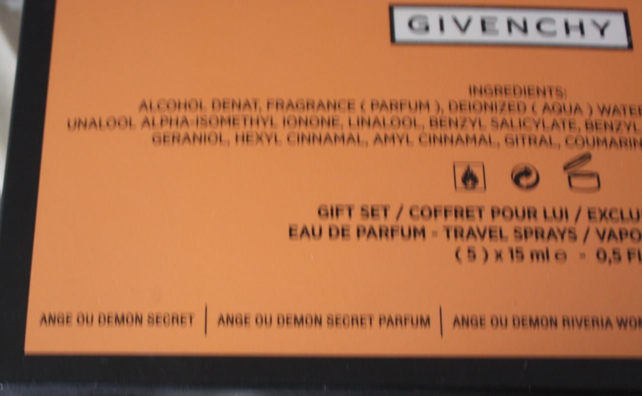 Parfum set met 5 geurtjes givenihy  1 dopje mist