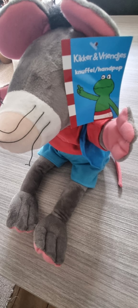 Knuffel/handpop kikker en vrienden