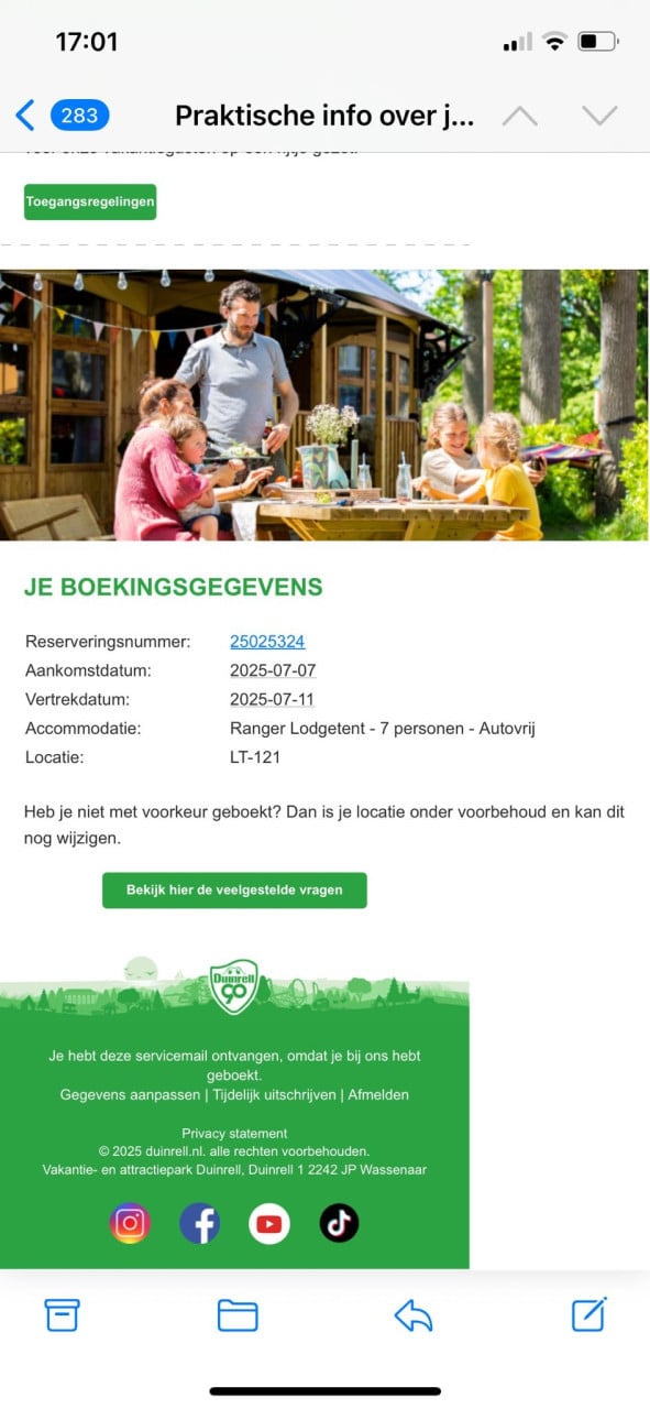 Vakantie reis Duinrell