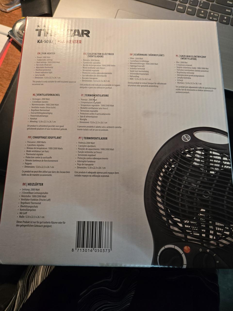 Tristar KA-5037 elektrische ventilatorkachel