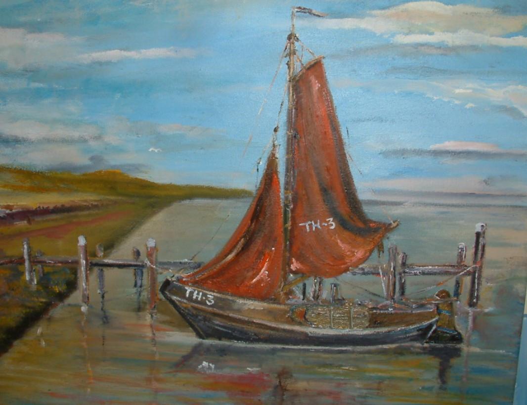 Tholen  3  Hengst  de ---Verwachting bot visser  175 euro    doek 117 x 79