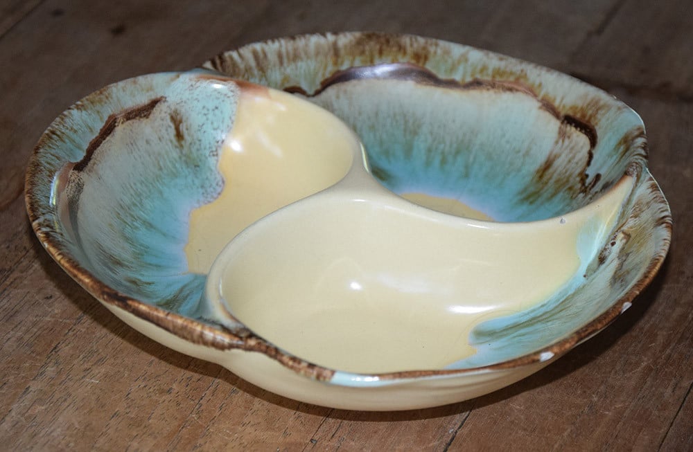 Keramisch art deco schaaltje - Vintage drip glaze
