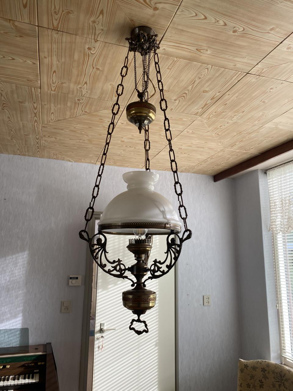Antieke messing hanglamp