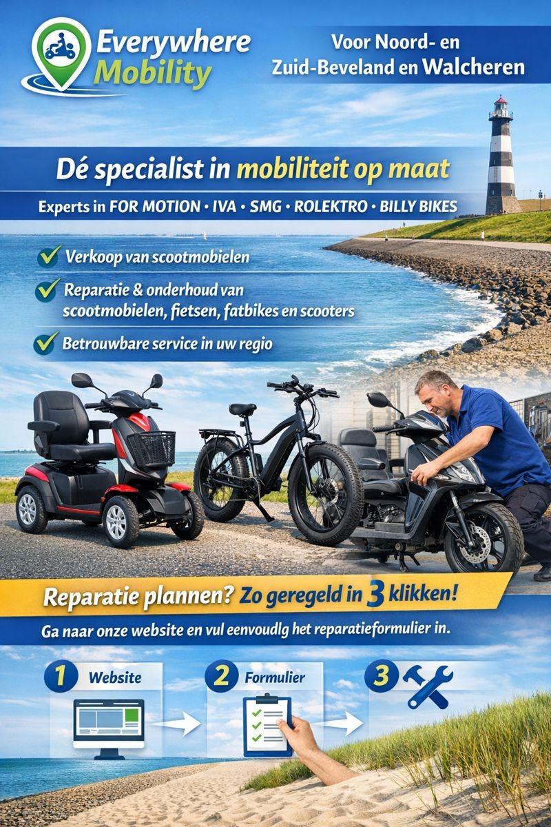 Reparatieservice voor scootmobielen, scooters, fietsen en fatbikes