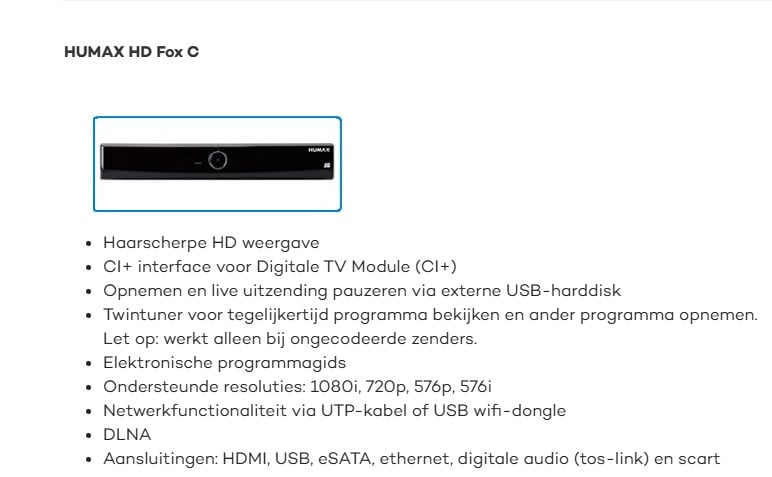 Humax HD fox/c