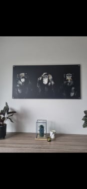 Decoratie schilderij zwart met goud