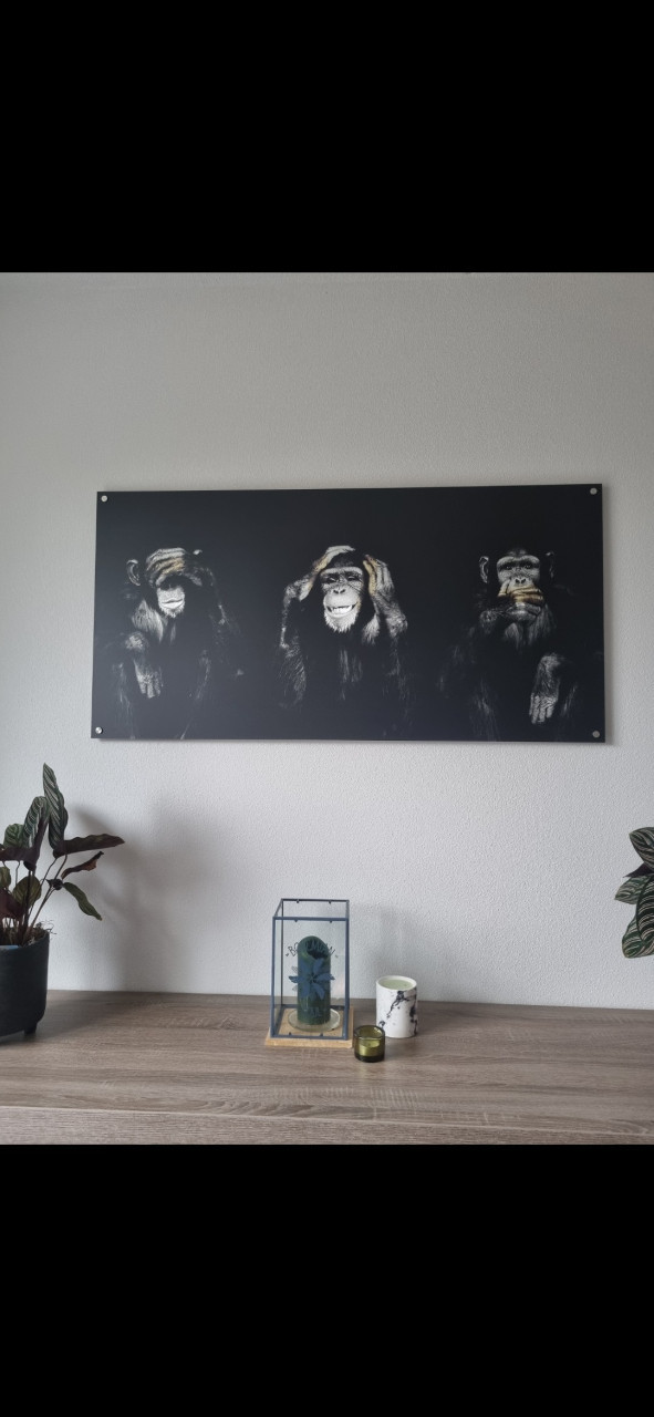 Decoratie schilderij zwart met goud