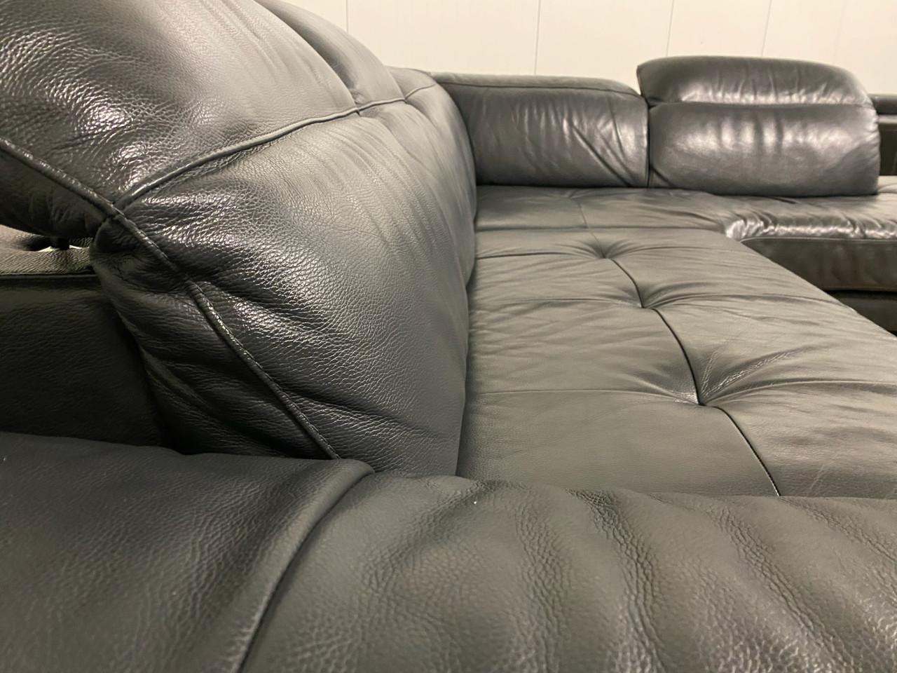 Natuzzi Antraciet Leren Hoekbank – Premium Comfort – Gratis Levering NL