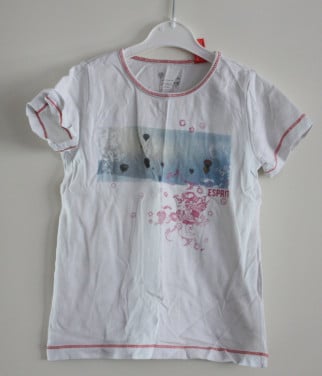 Wit shirt  met print maat 104-110