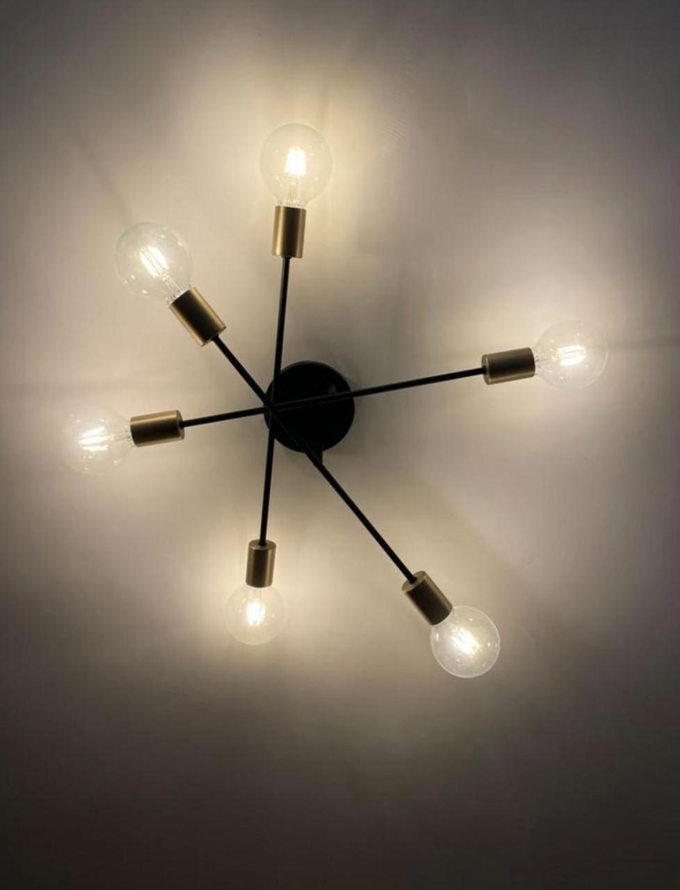 Mooie grote lamp zwart goud metaal plafondlamp hanglamp