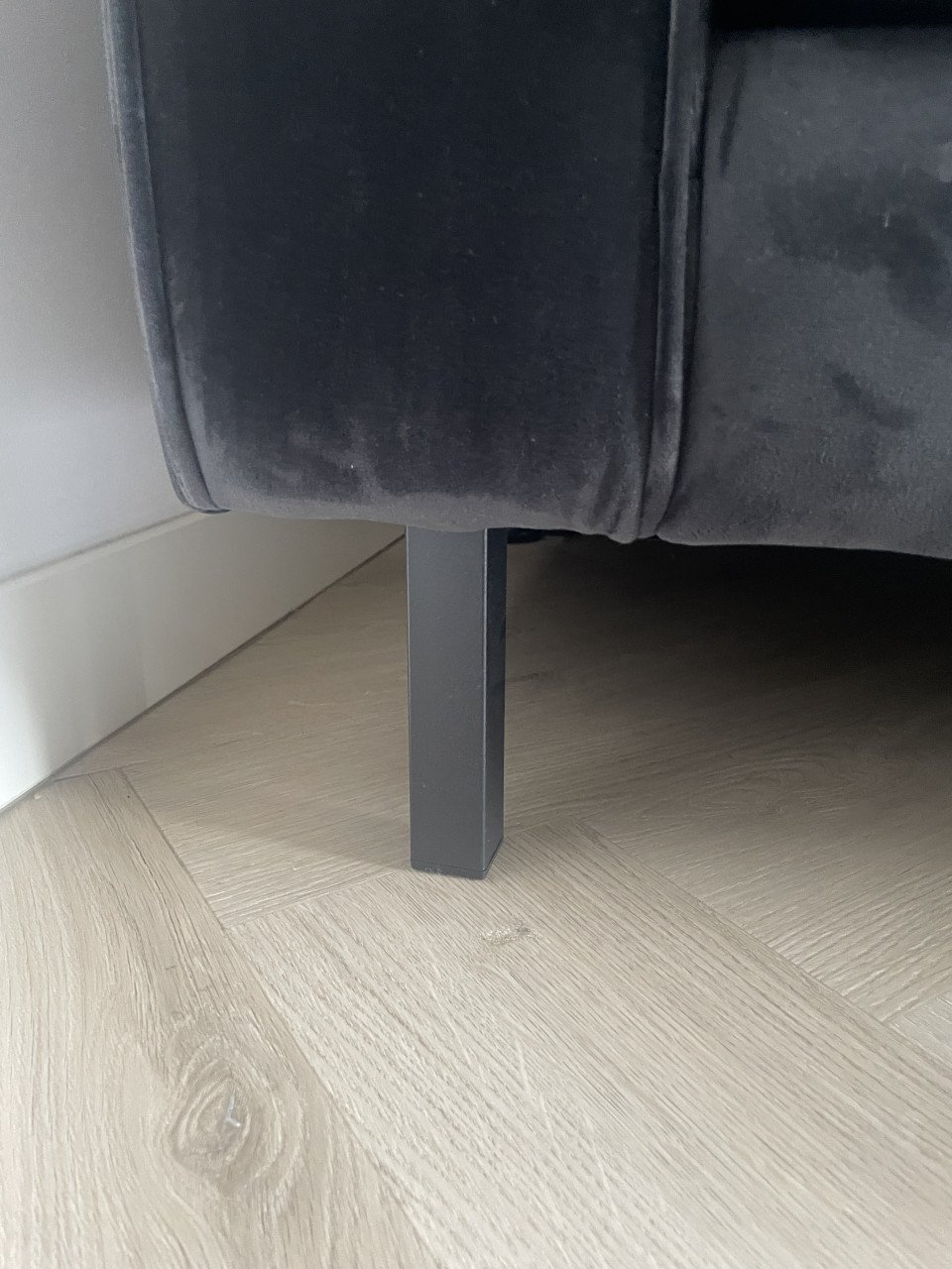 Bank (3-zits) en fauteuil fluweel zwart