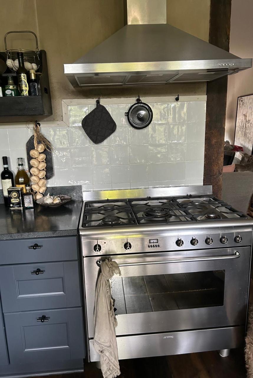 SMEG 90cm gasfornuis en afzuigkap