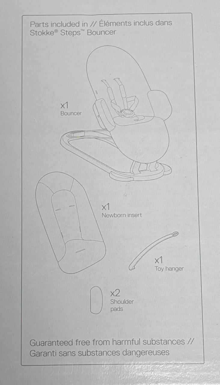 Stokke Steps Wipstoel Bouncer | Grey/ Grey clouds