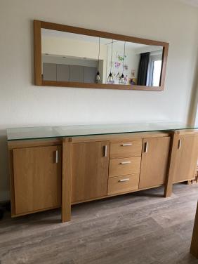 Modern massief licht eiken meubelset met bankstel te koop