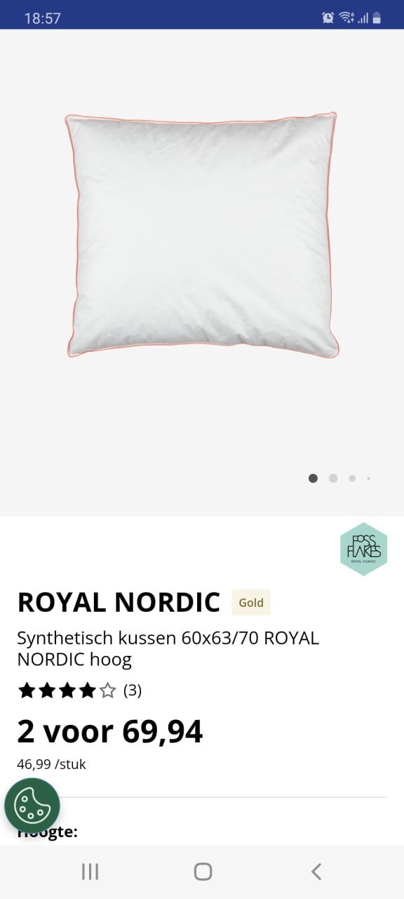 Hoofdkussen zo goed als nieuw