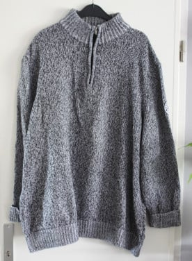 Gebreide heren trui met ritsje maat 64-66 3xl