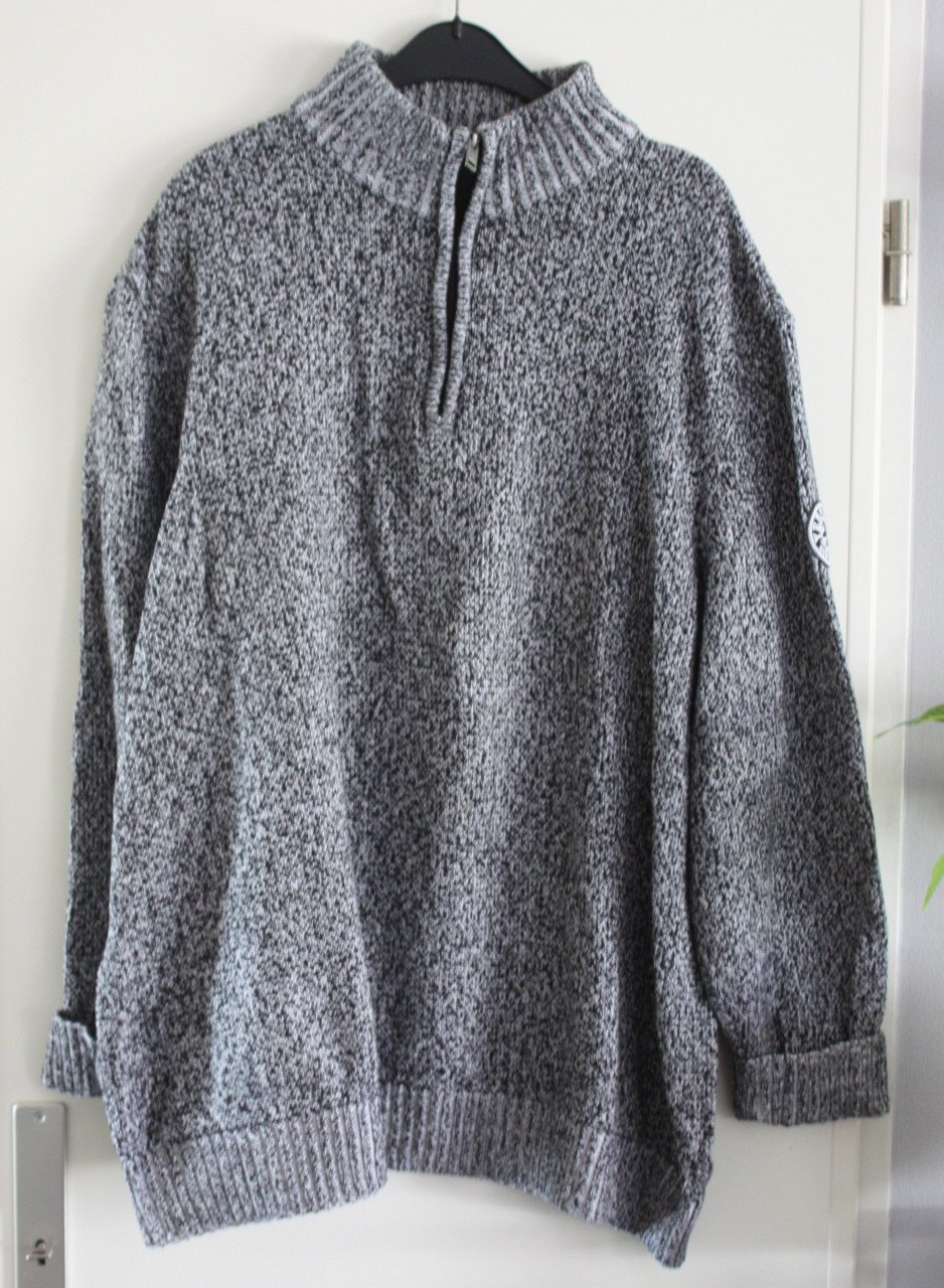 Gebreide heren trui met ritsje maat 64-66 3xl
