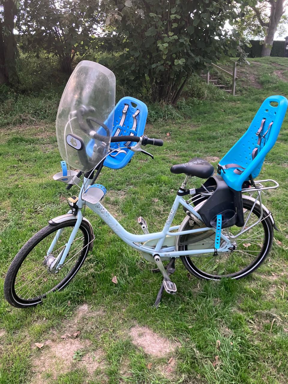 Gazelle Bloom moederfiets met twee Yepp stoeltjes