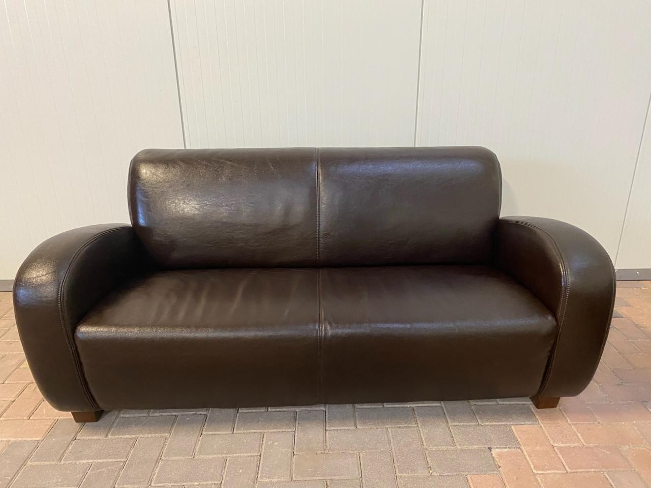 GRATIS LEVERING HEEL NL Bruin Echt Leer Bankstel 3+2,5 Zits