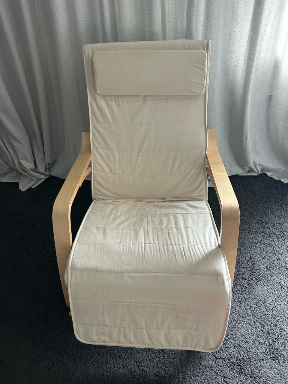 Schommelstoel hout beige