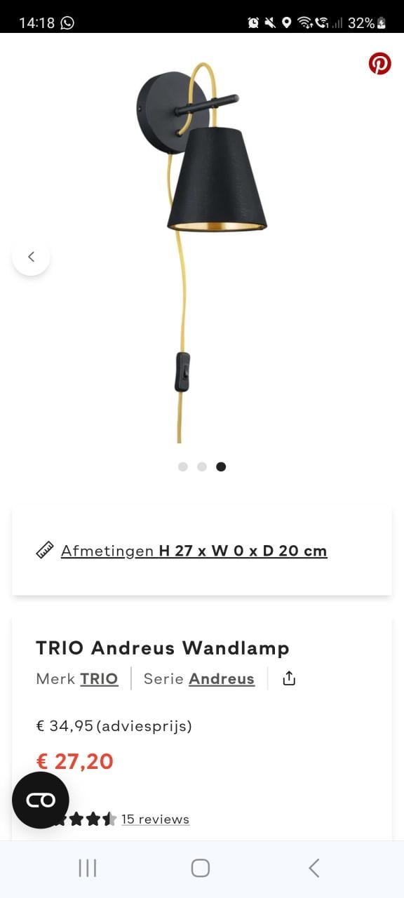 2 x Wandlampje industrieel