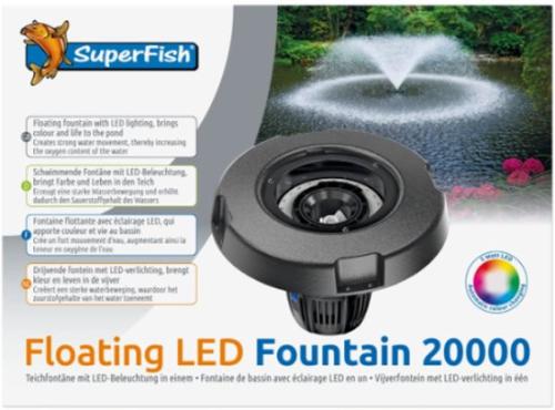 Superfish Floating LED Fountain 20000 fontein met licht