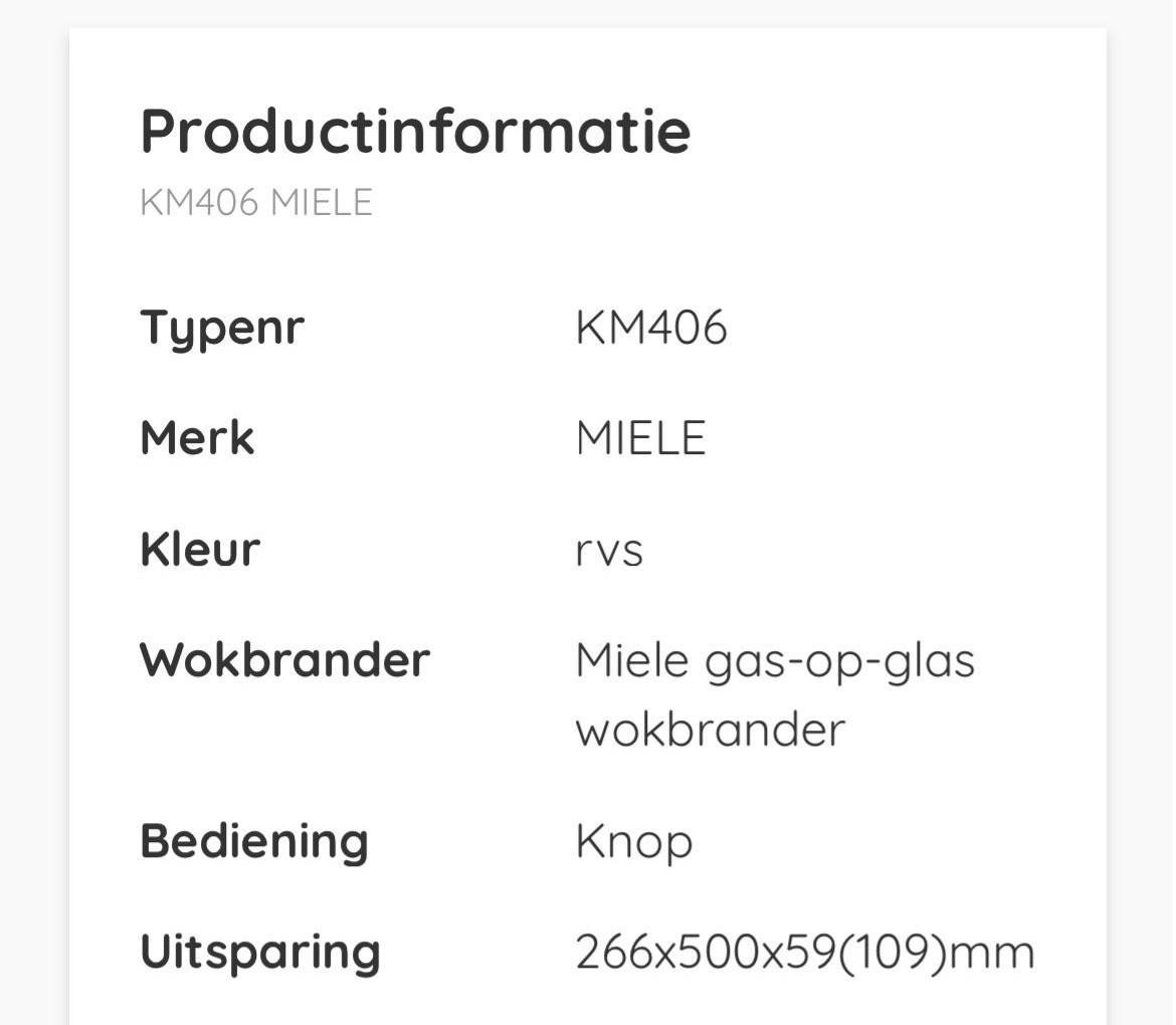 Wokbrander op gas Miele