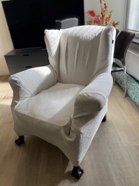 Gemakkelijke fauteuil met off-white hoes