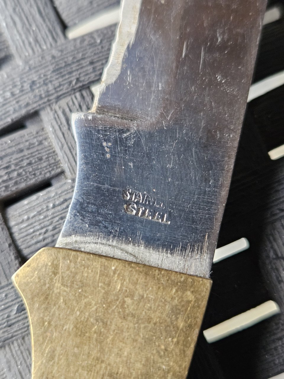 Mooi vintage houten zak klapmes goede kwaliteit....