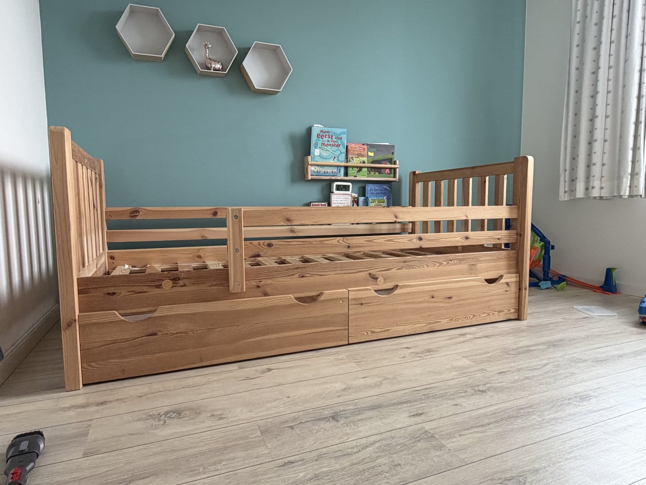 Eiken houten bed 200 x 90cm