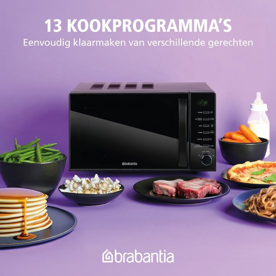 Brabantia BBEK1145DG Magnetron Grillfunctie 13 automatische kookprogramma’s