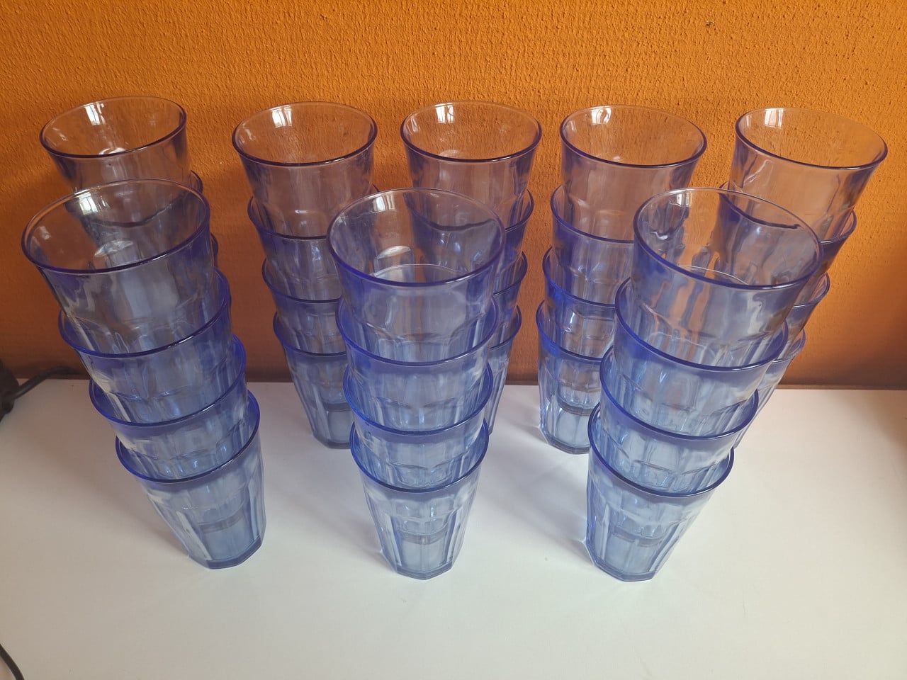 32 Duralex Glazen blauw 12,5 cm hoogen diameter 8,5