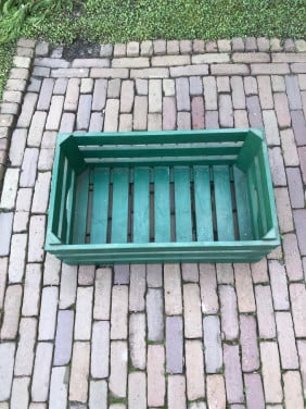 Groene houten krat