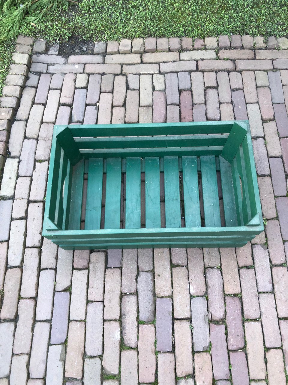 Groene houten krat